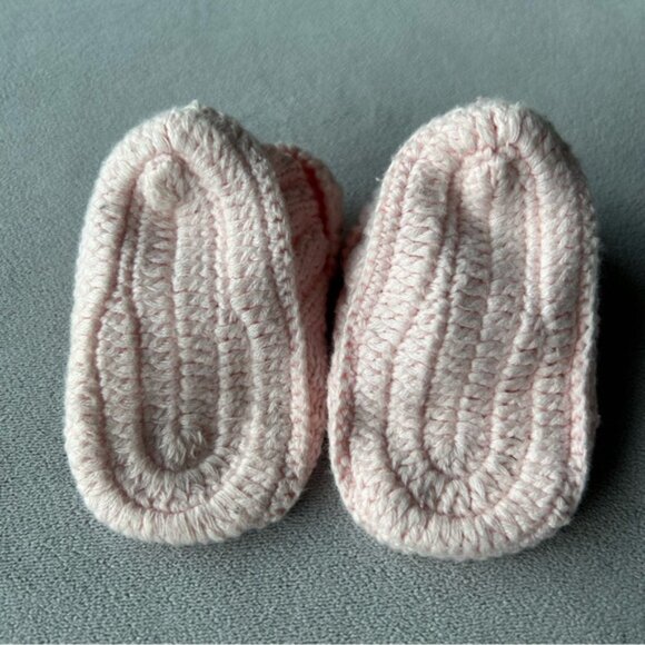 3 for $25 ~ Knit Kitty Cat Baby Boot Slippers ~ Baby Size 0-3 Months - Picture 3 of 5